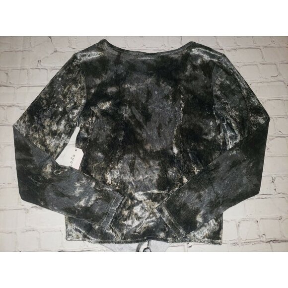 Nwt Eye Candy Women's Size Medium Front Tie Crushed Velvet Blouse - Picture 4 of 6
